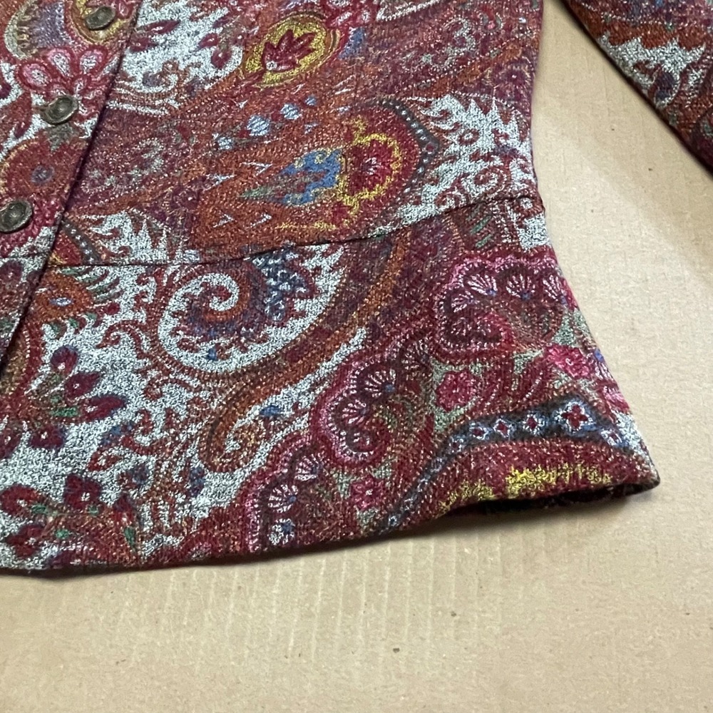 Vintage Coldwater Creek Women's M‎ Tapestry Paisley Blazer Jacket Cottagecore - Picture 11 of 15